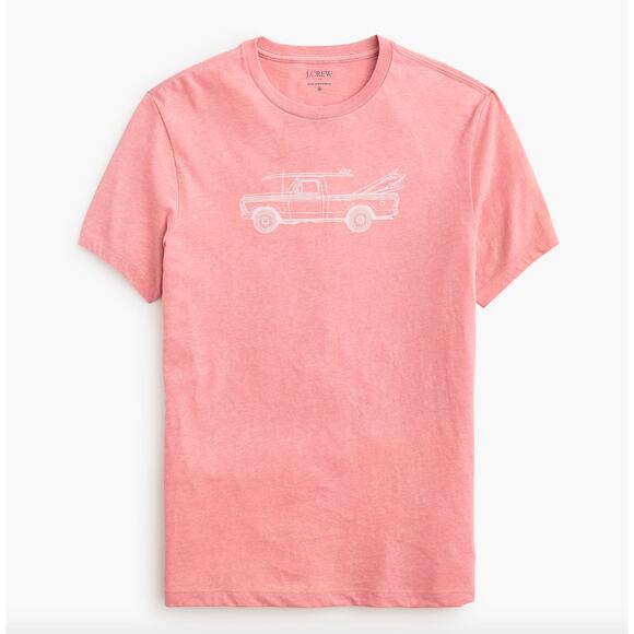J.Crew Surf Ready Tuck Graphic Tee Shirt Cotton Blend Crewneck Blush Mens XL - Picture 3 of 10